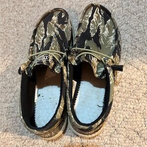 Hey Dude Camouflage Slip-On Sneakers - Olive & Black